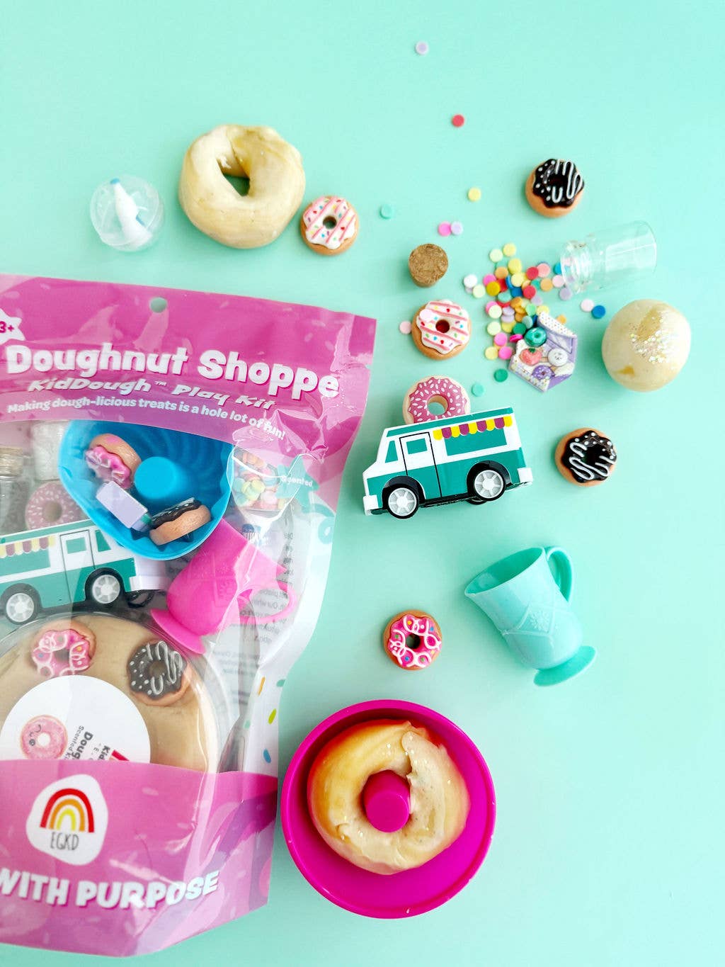 Earth Grown KidDoughs (KidDoughs by EGKD) - Doughnut Shoppe (Doughnut) KidDough Play Kit