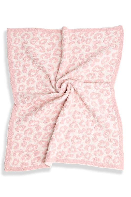 Fashion City - Kids Leopard Print Luxury Soft Throw Blanket: PINK / ONE SIZE