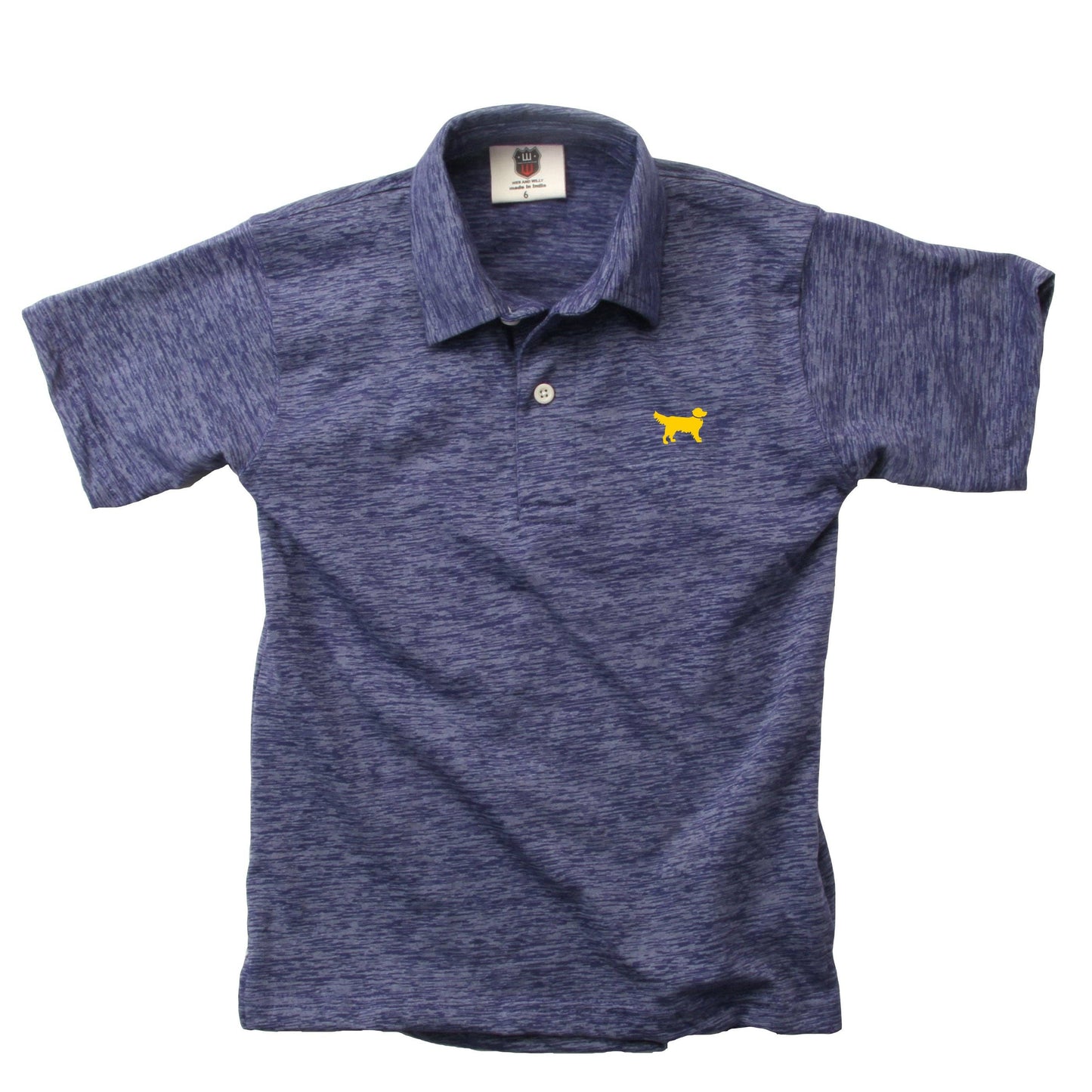 Wes and Willy - Jack Thomas Boys Cloudy Yarn SS Polo: 7 / Orange Crush