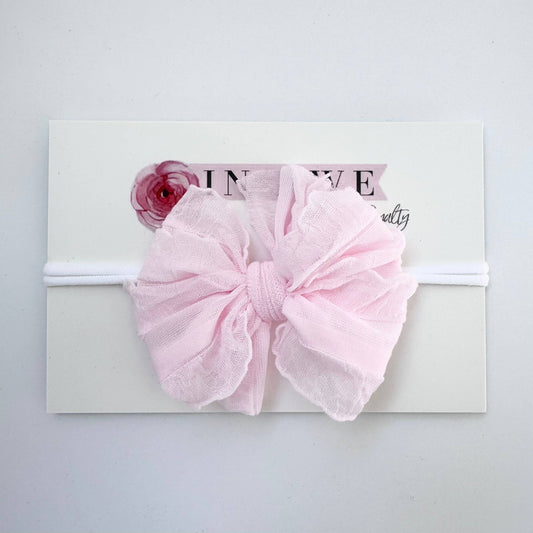 Rockin Royalty - Skinny Mini Ruffled Headband- Perfect Pink