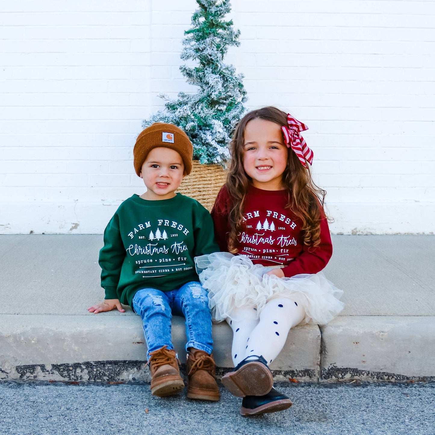 Fresh Farm | Green Kids Christmas Sweatshirt: