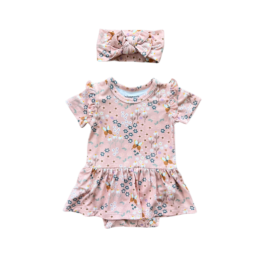 babysprouts clothing company- Bodysuit Dress Set: Butterfly Garden