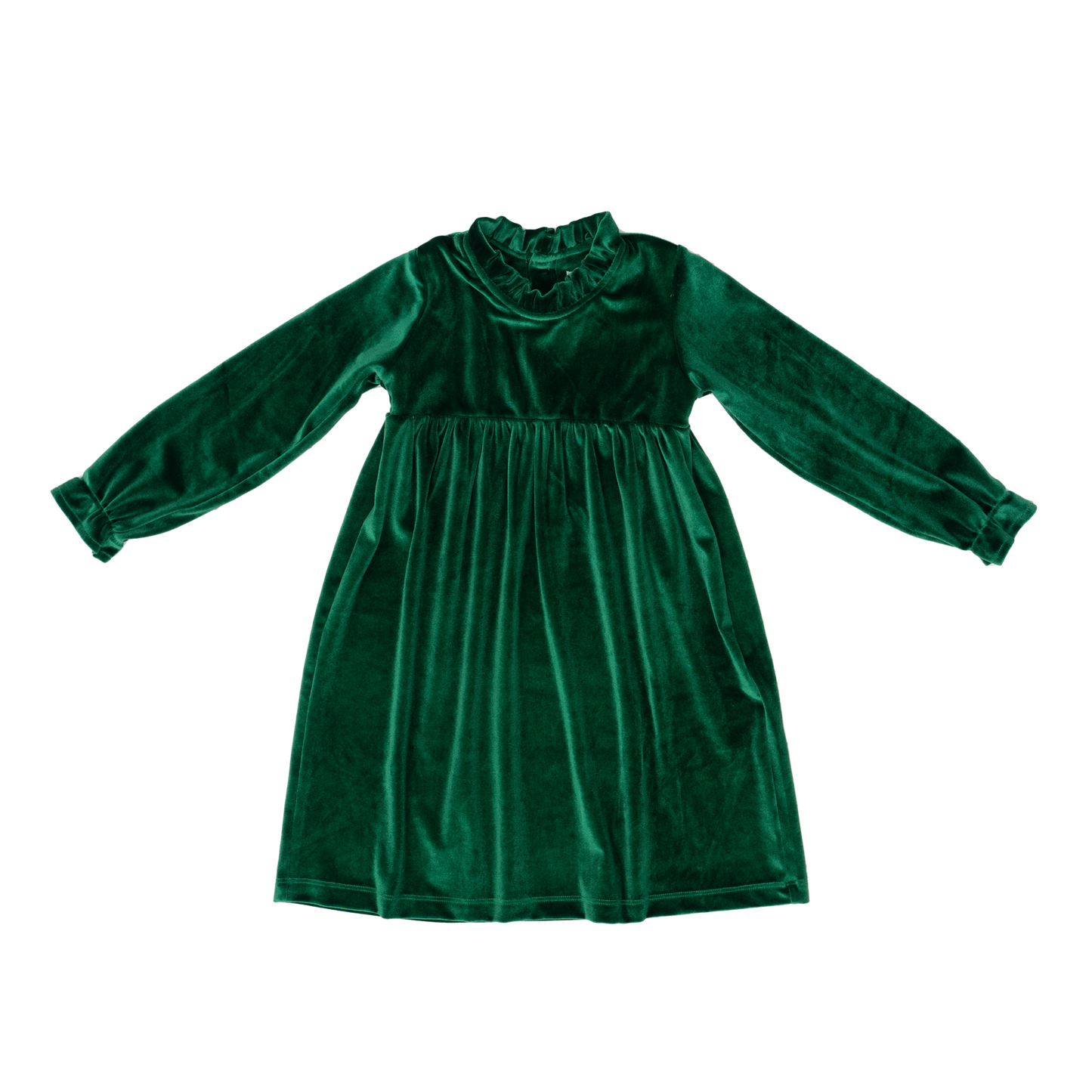 The Oaks Apparel Company - Kaitlin Green Velvet Dress: 2