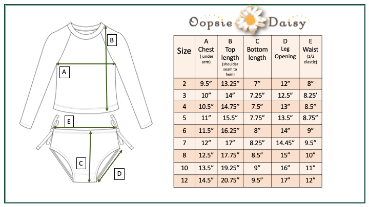 Oopsie Daisy - Kids Retro Daisy Long Sleeve Rash Guard Swimsuit