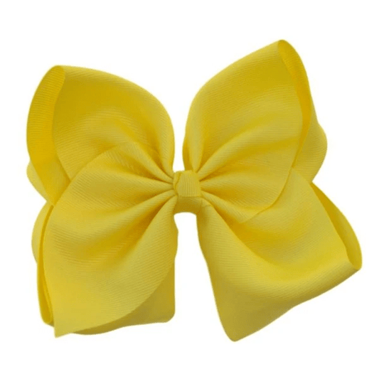 The Solid Bow - 6 inch Solid Grosgrain Bow/Alligator Clip: Yellow / 6 Inch