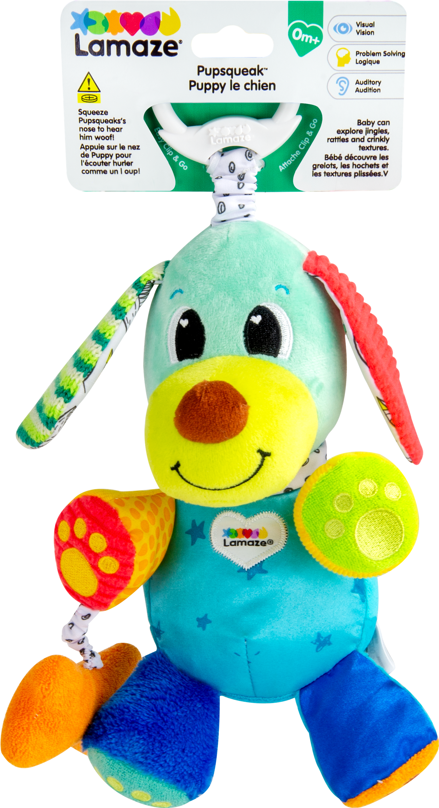 Fat Brain Toy Co. - Lamaze Pupsqueak Clip & Go Stroller Toy