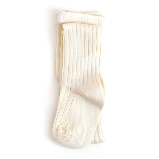 Little Stocking Co. - Ribbed Knit Tights - Ivory: 1-2 YEARS