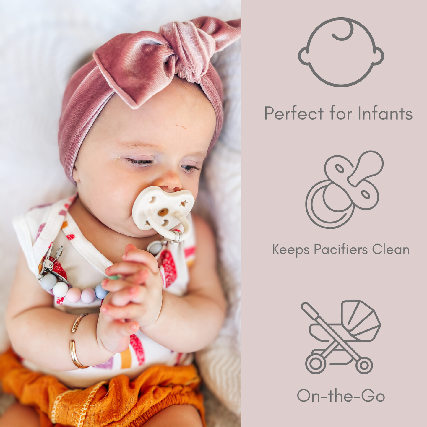 Ali+Oli - Ali+Oli Silicone Pacifier Clip (Multi-Pastel)