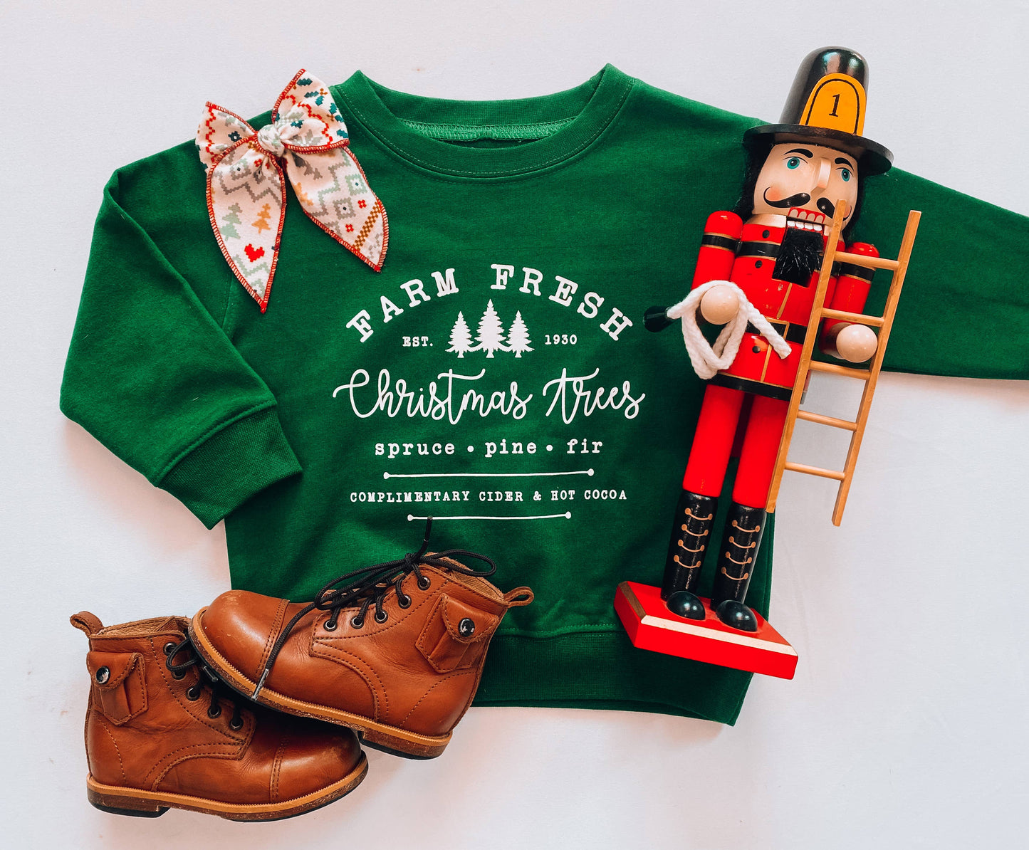 Fresh Farm | Green Kids Christmas Sweatshirt: