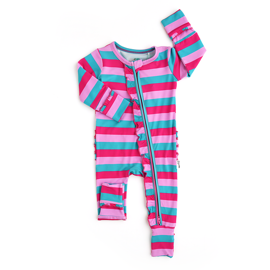 Gigi and Max - Maddie Stripe Ruffle Zip Bamboo