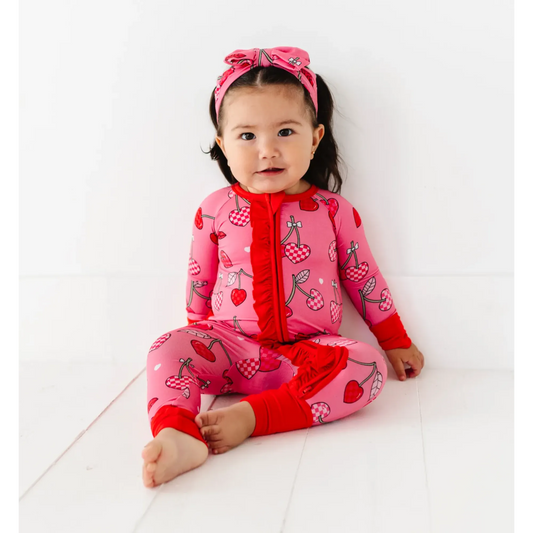 Kiki + Lulu - Cherry Convertible Footies with Ruffle