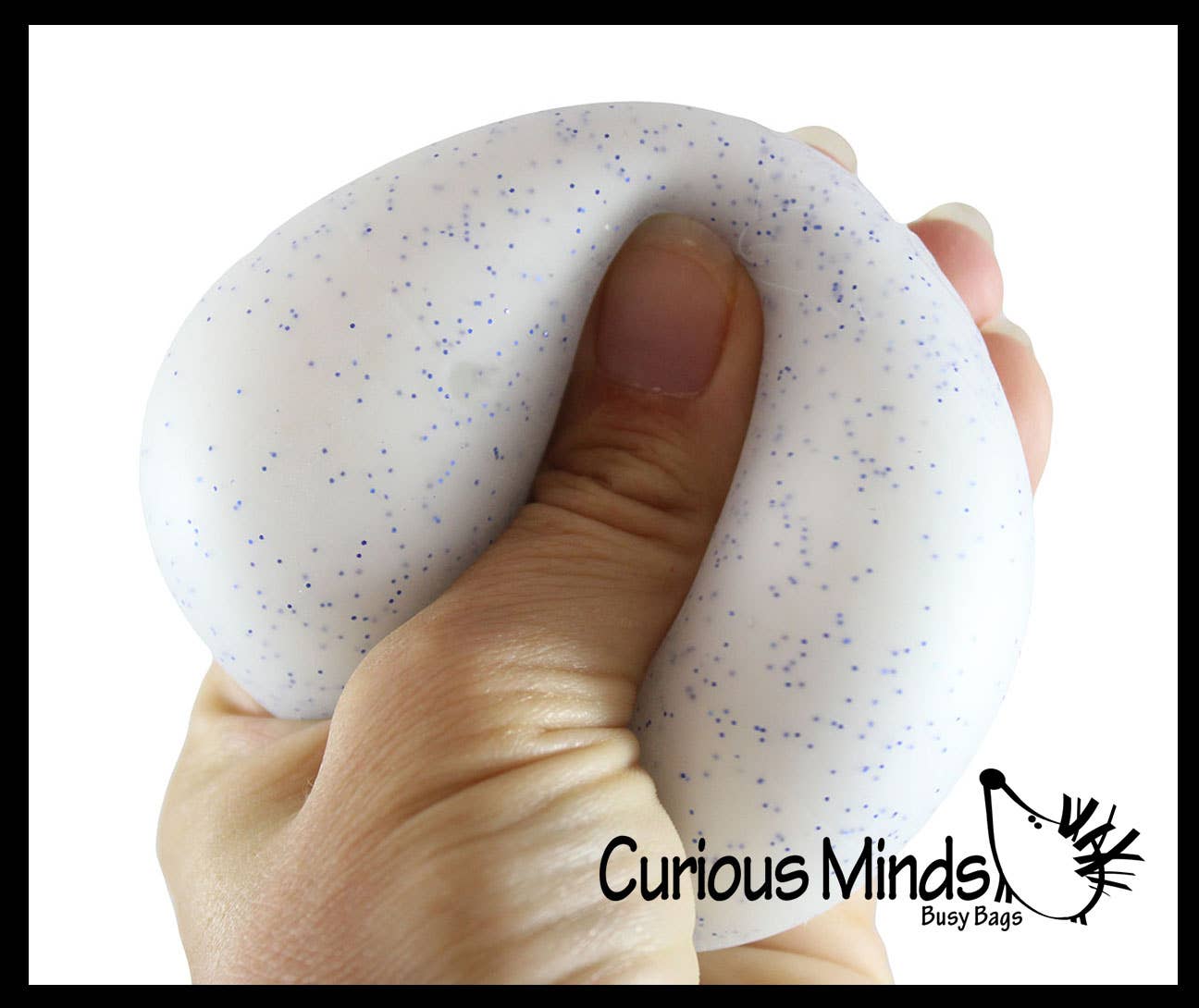 Curious Minds Toys - 1 Nee-Doh Snow Soft Doh Filled Crunchy Stretch Ball - Sounds