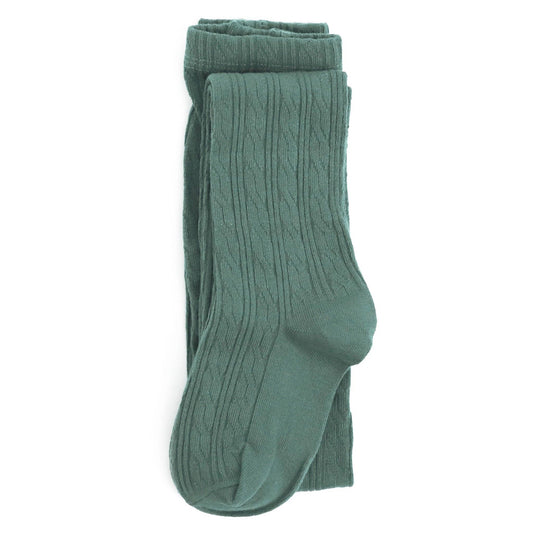 Little Stocking Co. - Spruce Cable Knit Tights: 0-6 MONTHS