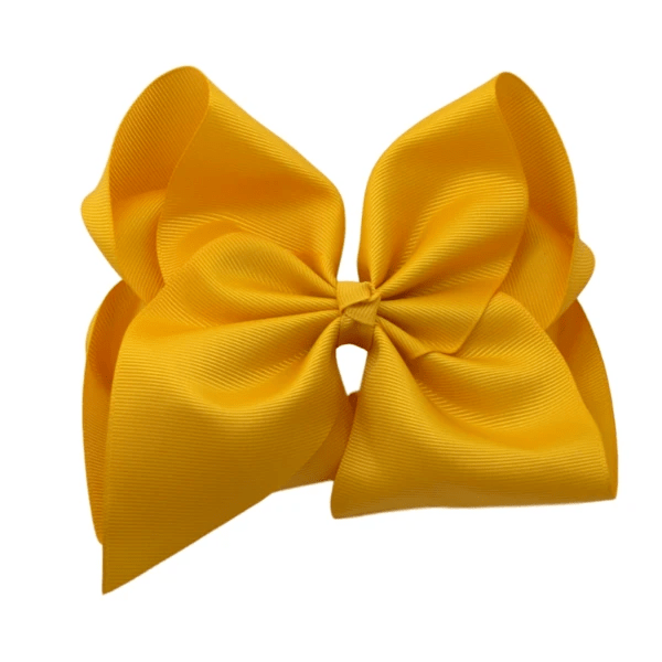 The Solid Bow - 6 inch Solid Grosgrain Bow/Alligator Clip: Yellow / 6 Inch