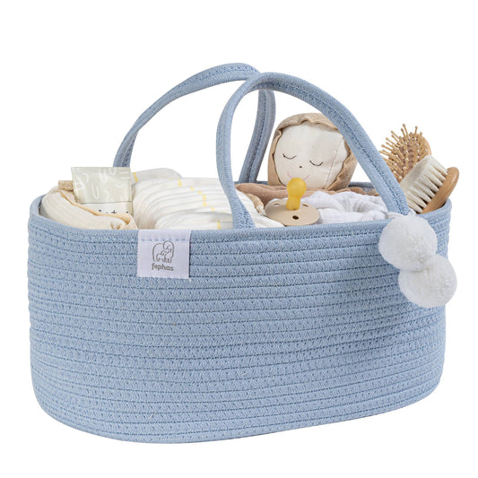 Fephas - Rope Diaper Caddy | Misty Blue