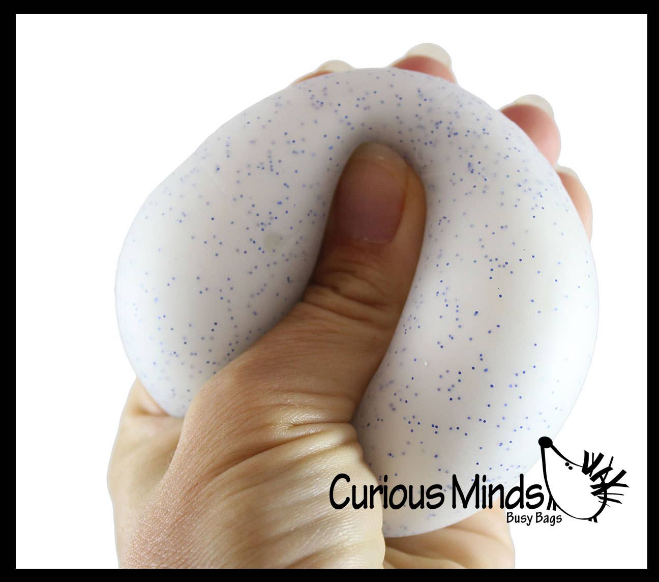 Curious Minds Toys - 1 Nee-Doh Snow Soft Doh Filled Crunchy Stretch Ball - Sounds