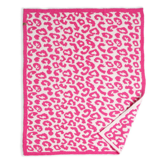 Fashion City - Kids Leopard Print Luxury Soft Throw Blanket: FUCHSIA / ONE SIZE