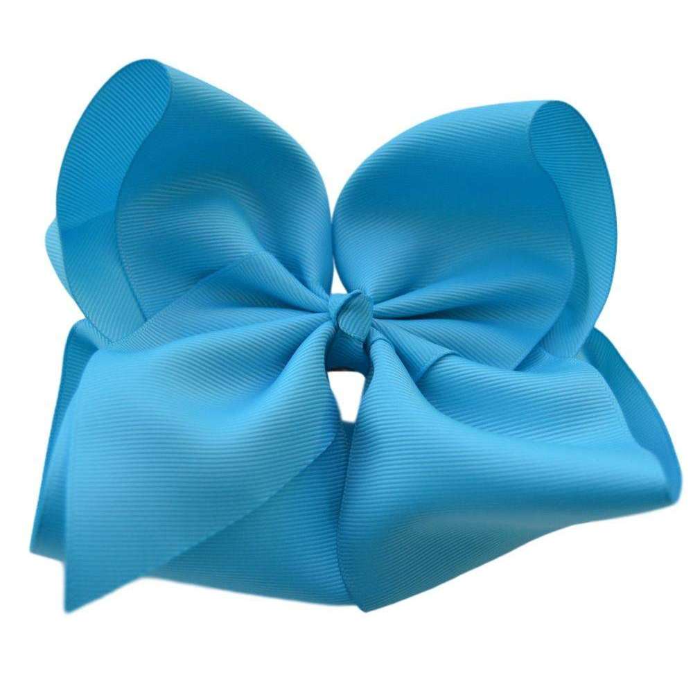 The Solid Bow - 6 inch Solid Grosgrain Bow/Alligator Clip: Light Blue / 6 Inch