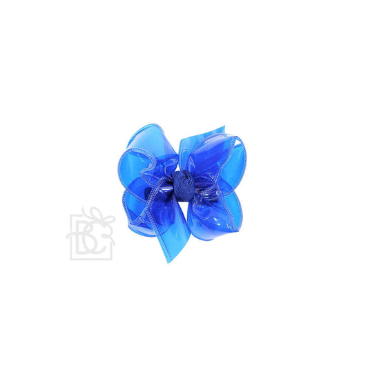 Beyond Creations, LLC - WATERPROOF BOW ON CLIP: 4" Med/Lg - 1.5" Ribbon on Alligator Clip / ROYAL BLUE