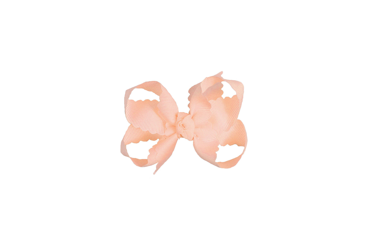 Beyond Creations, LLC - SCALLOPED EDGE BOW: 3.5" Medium - 1.5" Ribbon on Alligator Clip / Powder Pink