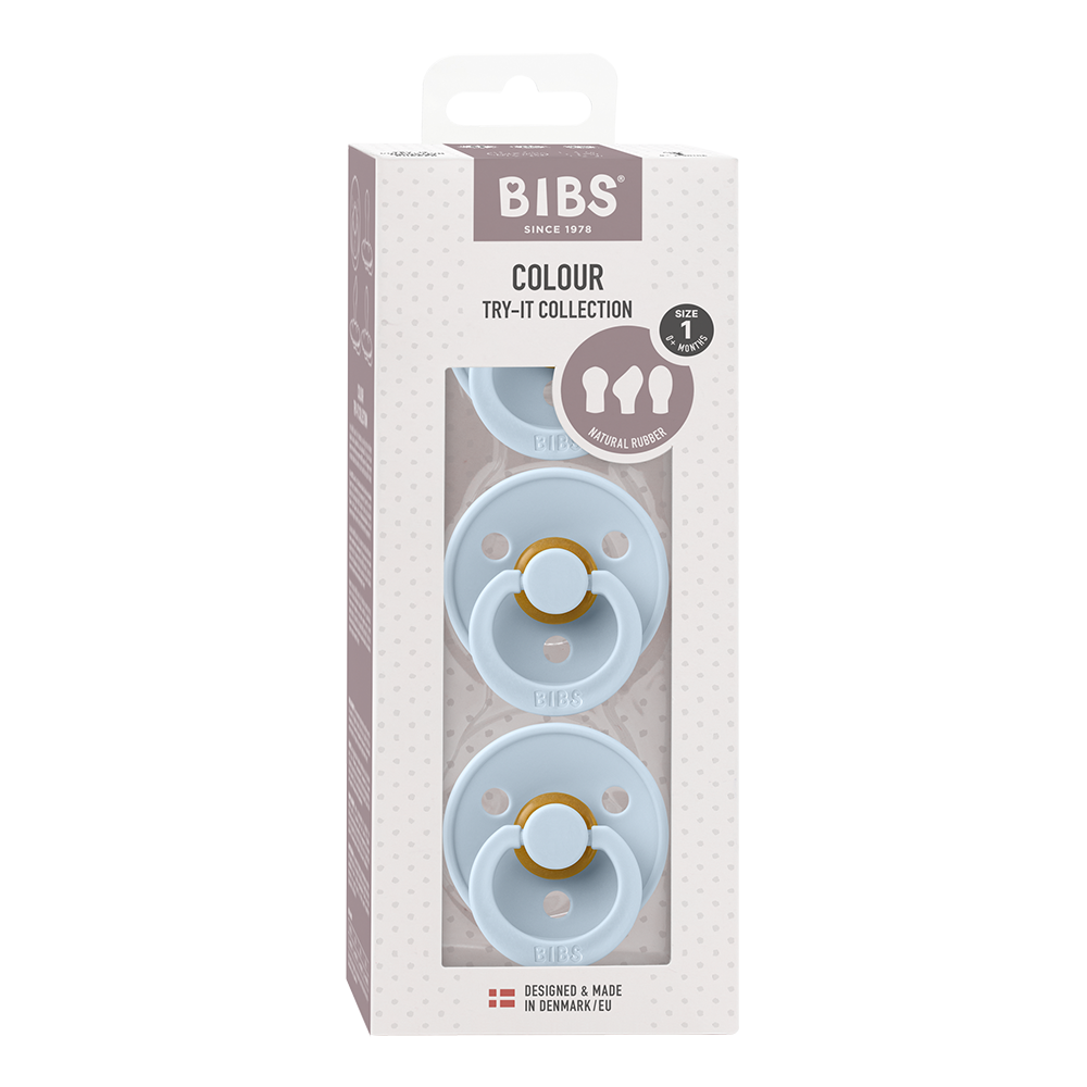 BIBS-COLOUR Try It Collection 3 Pack Baby BLue