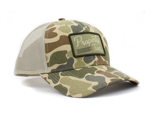 Properly Tied Boys Sportsman Trucker Hat Vintage Camo