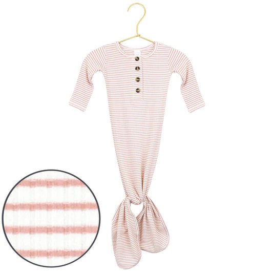 Lou Lou HANNAH RIBBED KNOTTED GOWN Newborn-3month