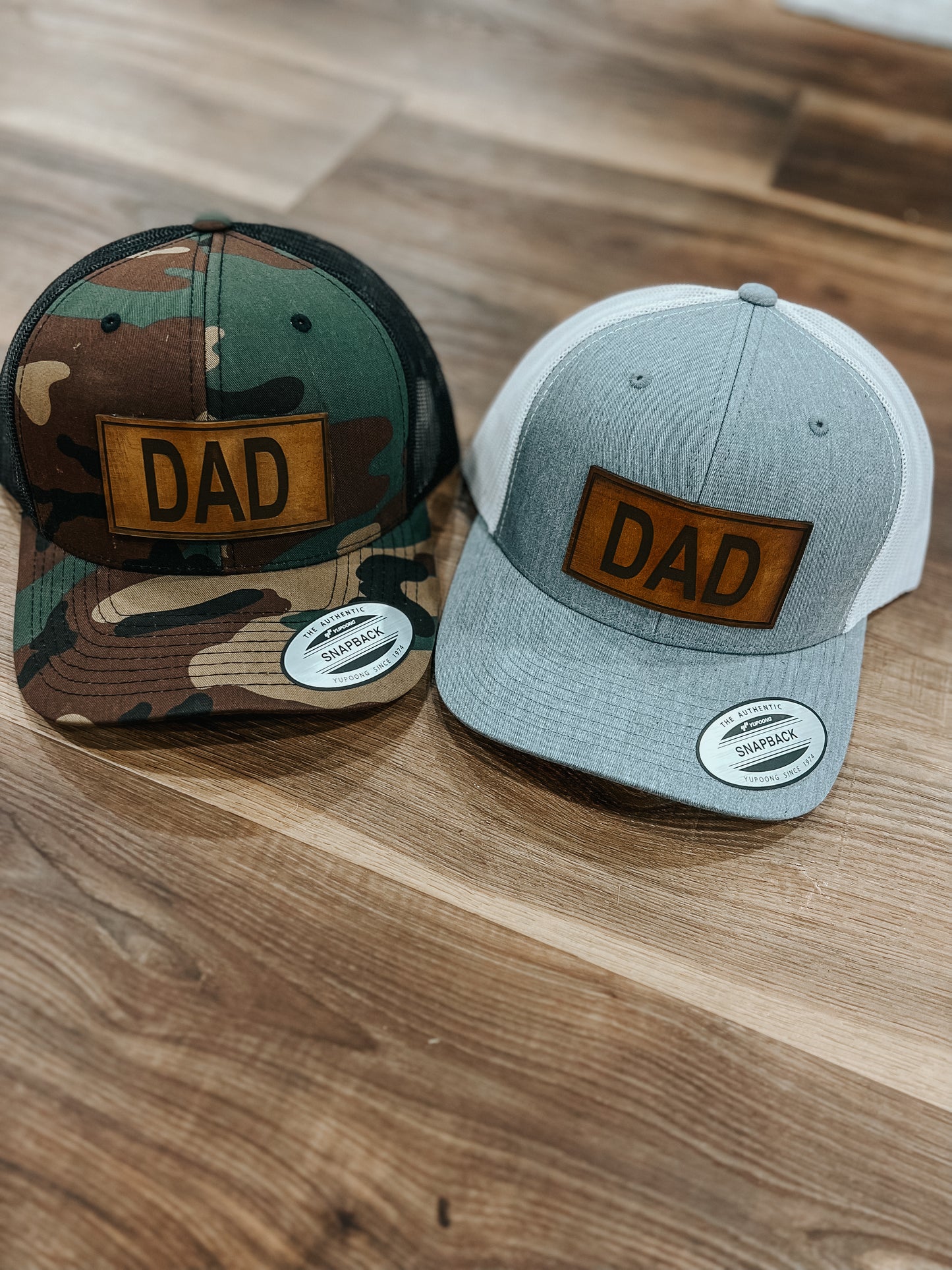 The Hometown Company -Dad Leather Patch Hat: Camo