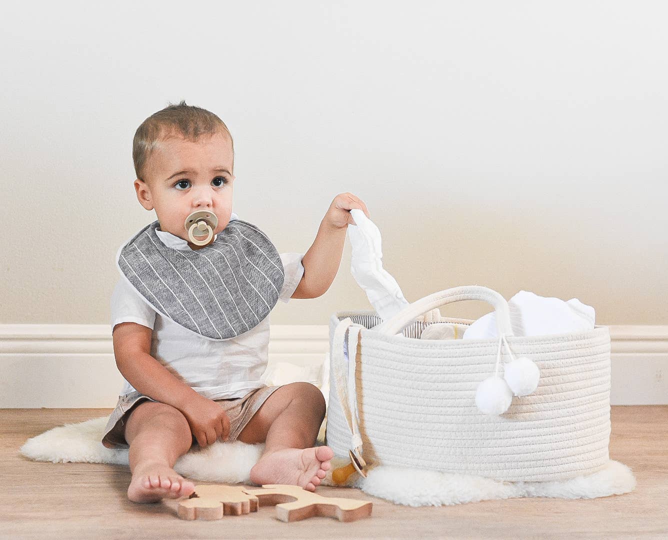 Fephas - Rope Diaper Caddy/ Beige