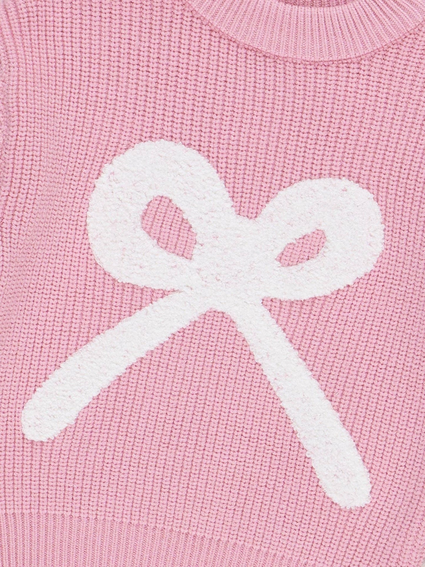 Marie Nicole Clothing - Pink Knit Bow Sweater