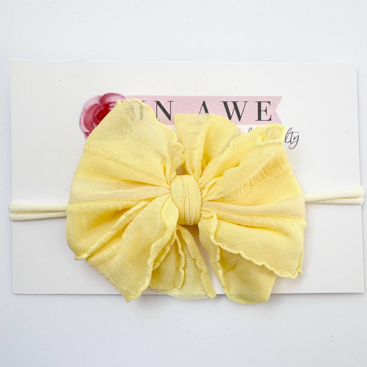 Rockin Royalty - Skinny Mini Ruffled Headband- Buttercup