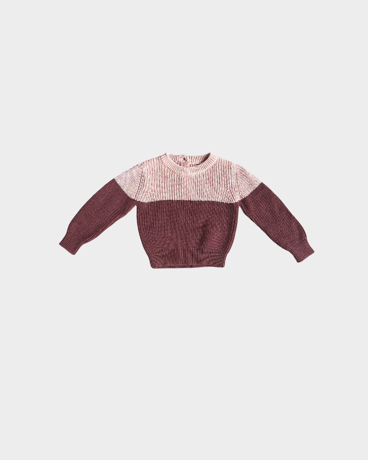 Colorblock Knit Sweater Mahogany