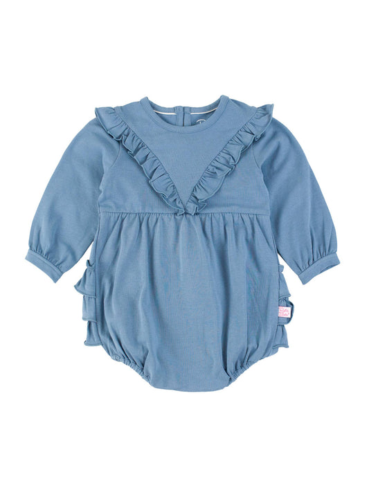 RuffleButts + RuggedButts - Baby Girls Countryside Blue Knit