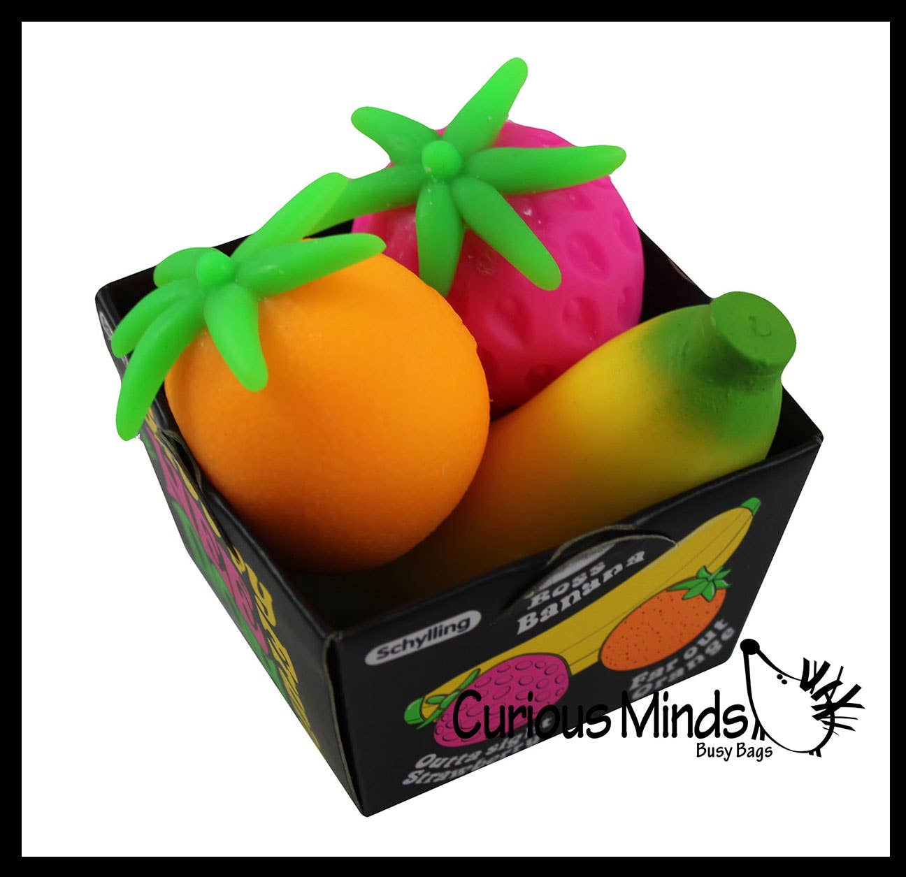 Curious Minds Toys - 1 BOX Nee Doh Fruit Basket Soft Fluff- Filled Squeeze Stress