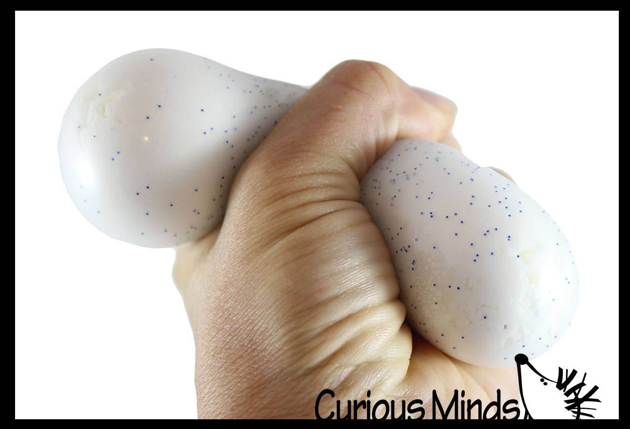 Curious Minds Toys - 1 Nee-Doh Snow Soft Doh Filled Crunchy Stretch Ball - Sounds