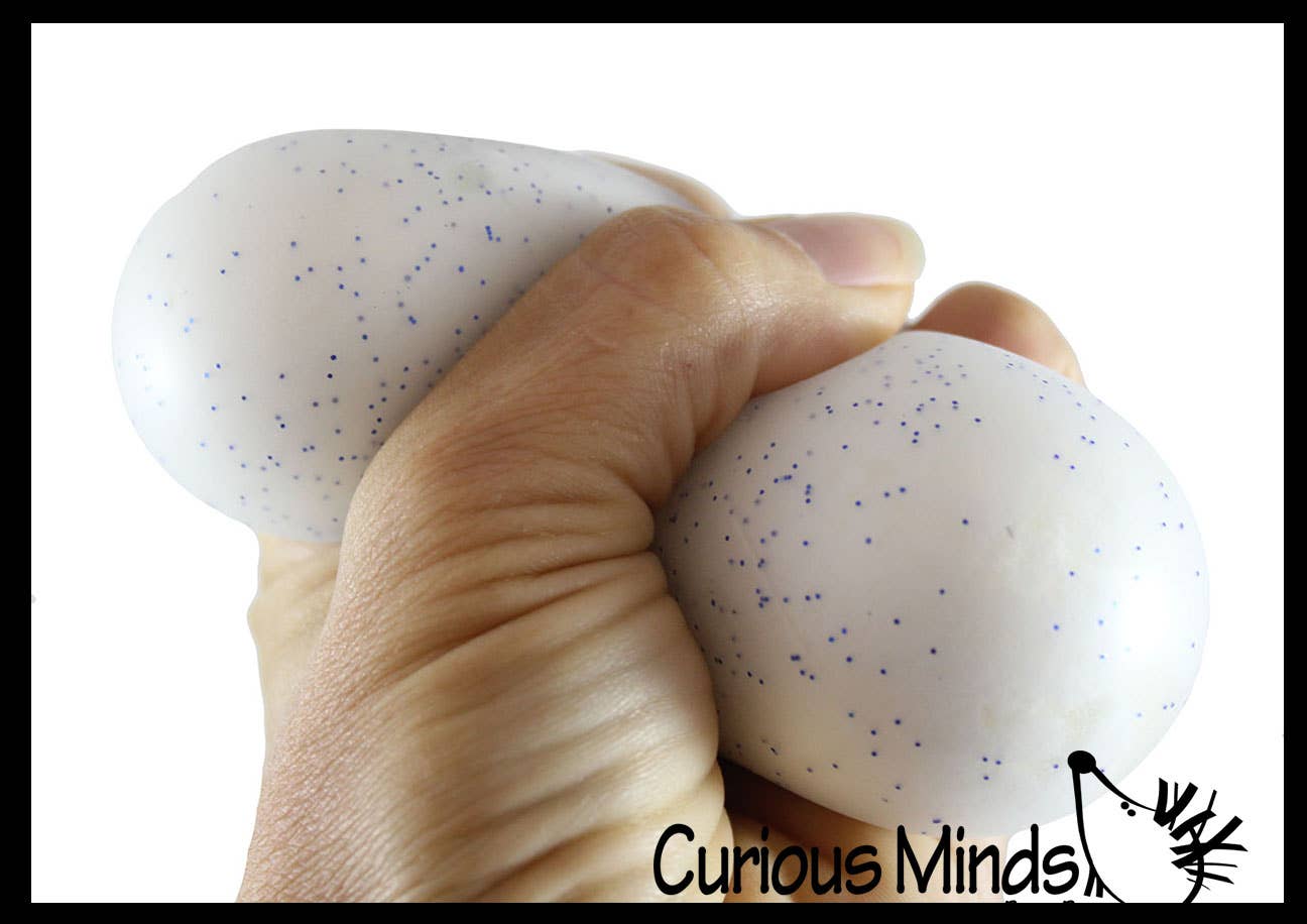 Curious Minds Toys - 1 Nee-Doh Snow Soft Doh Filled Crunchy Stretch Ball - Sounds