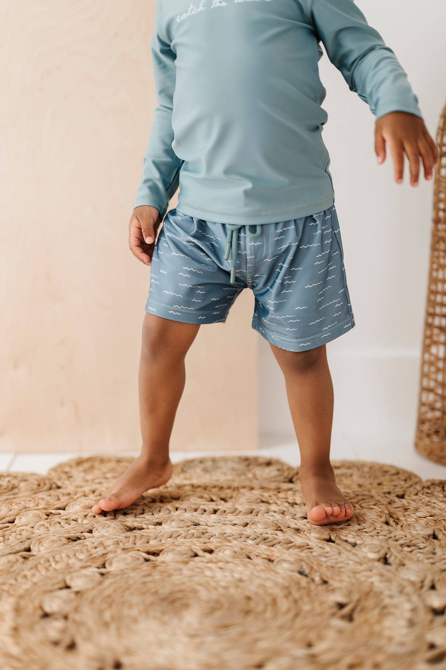 babysprouts clothing company - S24 D1: Boy's Swim Shorts in Waves