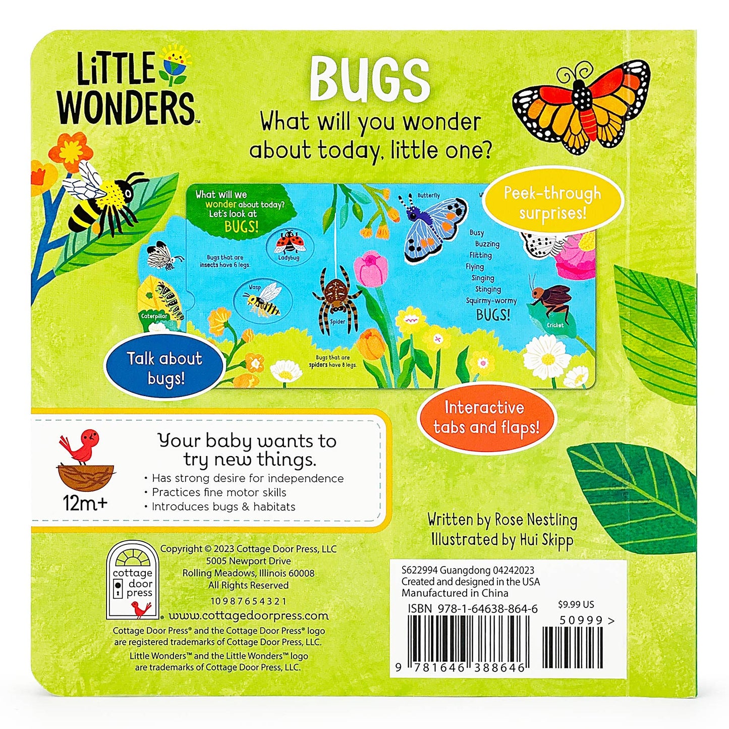 Cottage Door Press - Little Wonders: Bugs   Interactive Board Book