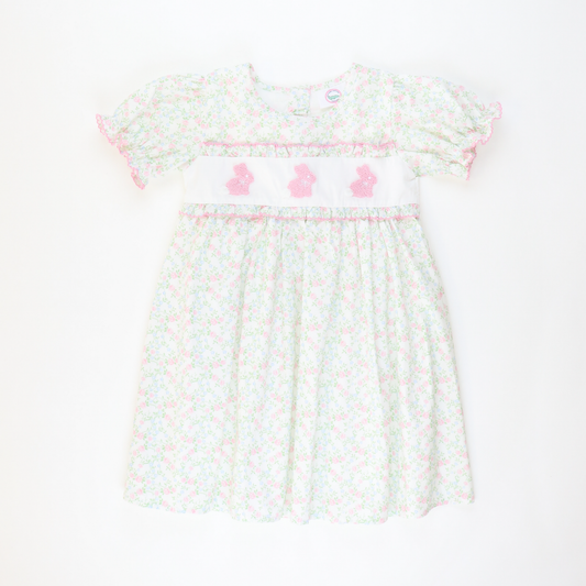 Southern Smocked Embroidered Bunnies Dress