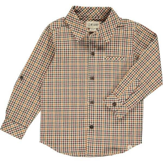 ATWOOD NAVY/GOLD Plaid woven shirt