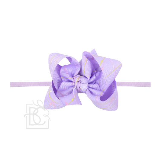 Beyond Creations, LLC - 1/4" Pantyhose Headband w/ 4.5" Large Splash Bow: Light Orchid