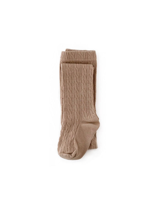 Little Stocking Co. - Oat Cable Knit Tights: 5-6 Years