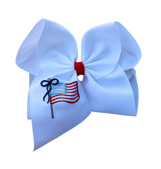 The Solid Bow - Sweet Flag Embroidered Bow