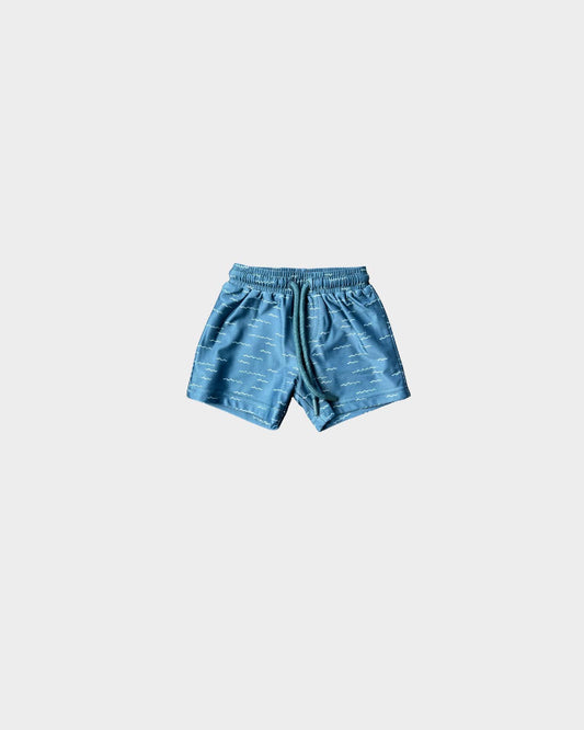 babysprouts clothing company - S24 D1: Boy's Swim Shorts in Waves