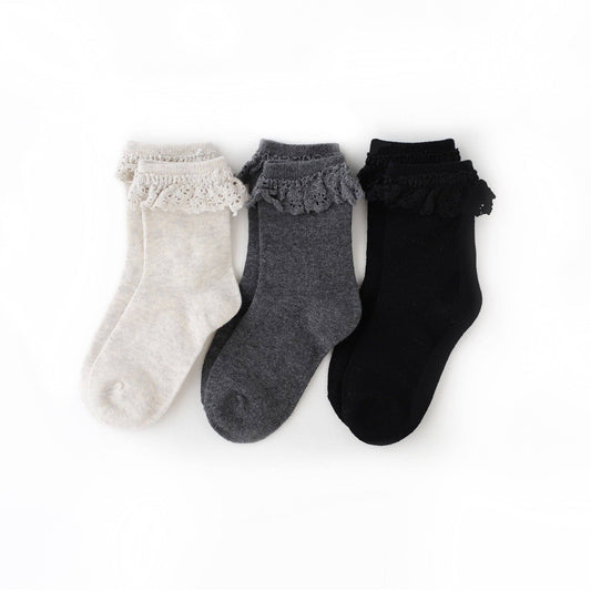 Little Stocking Co. - Midnight Lace Midi Sock 3-pack