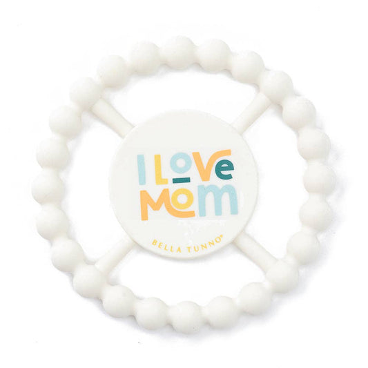 I Love Mom Happy Teether: Off White