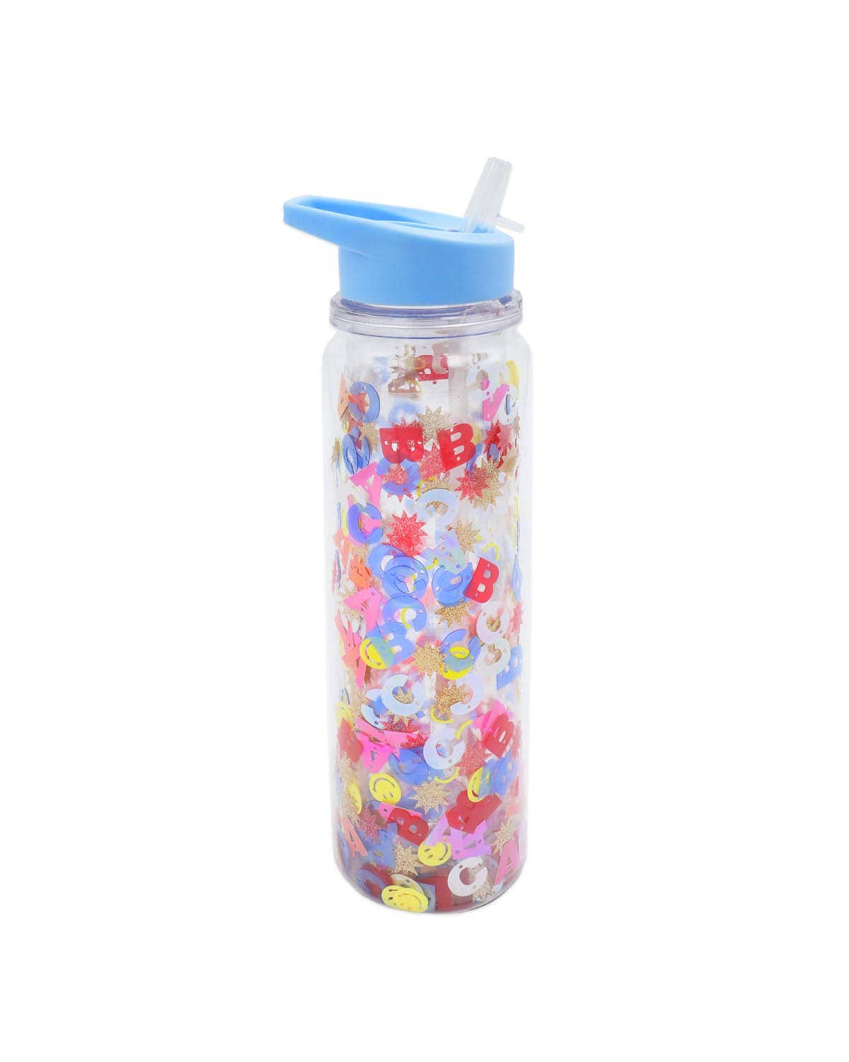 Packed Party - Little Letters Confetti Water Bottle with Straw