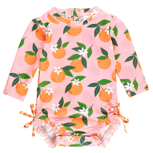 Orange You The Sweetest Long Sleeve One Piece Rash Guard