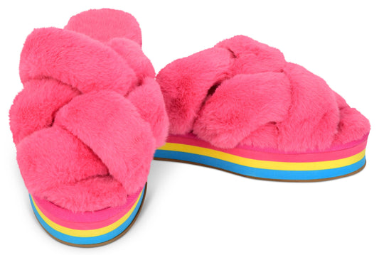 FURRY PLATFORM SLIPPERS SMALL