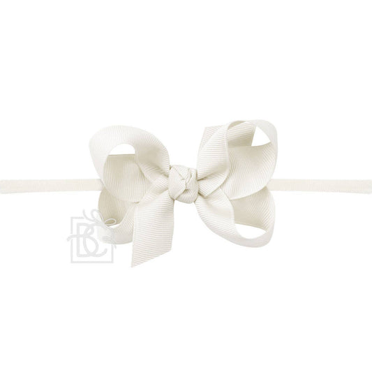 Pantyhose Headband Bow- Cream